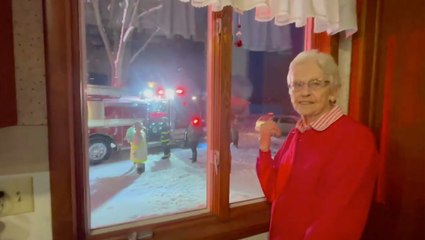 Fire Department Surprises Great-Grandma For Her 90th Birthday