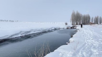 "Ova balıkçıları"nın dondurucu kış şartlarında zorlu mesaisi