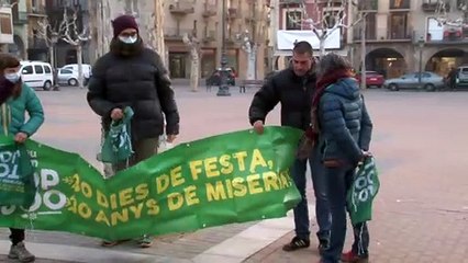 La plataforma contra els Jocs Olímpics d'Hivern protesta contra la visita d'Aragonès a Balaguer