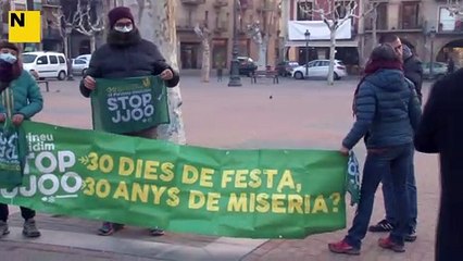 La Plataforma Stop Jocs Olímpics escridassa Aragonès a Balaguer i el portaveu es reuneix en privat amb el president