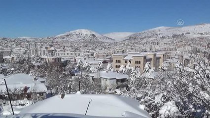 Karla kaplı Yozgat havadan görüntülendi