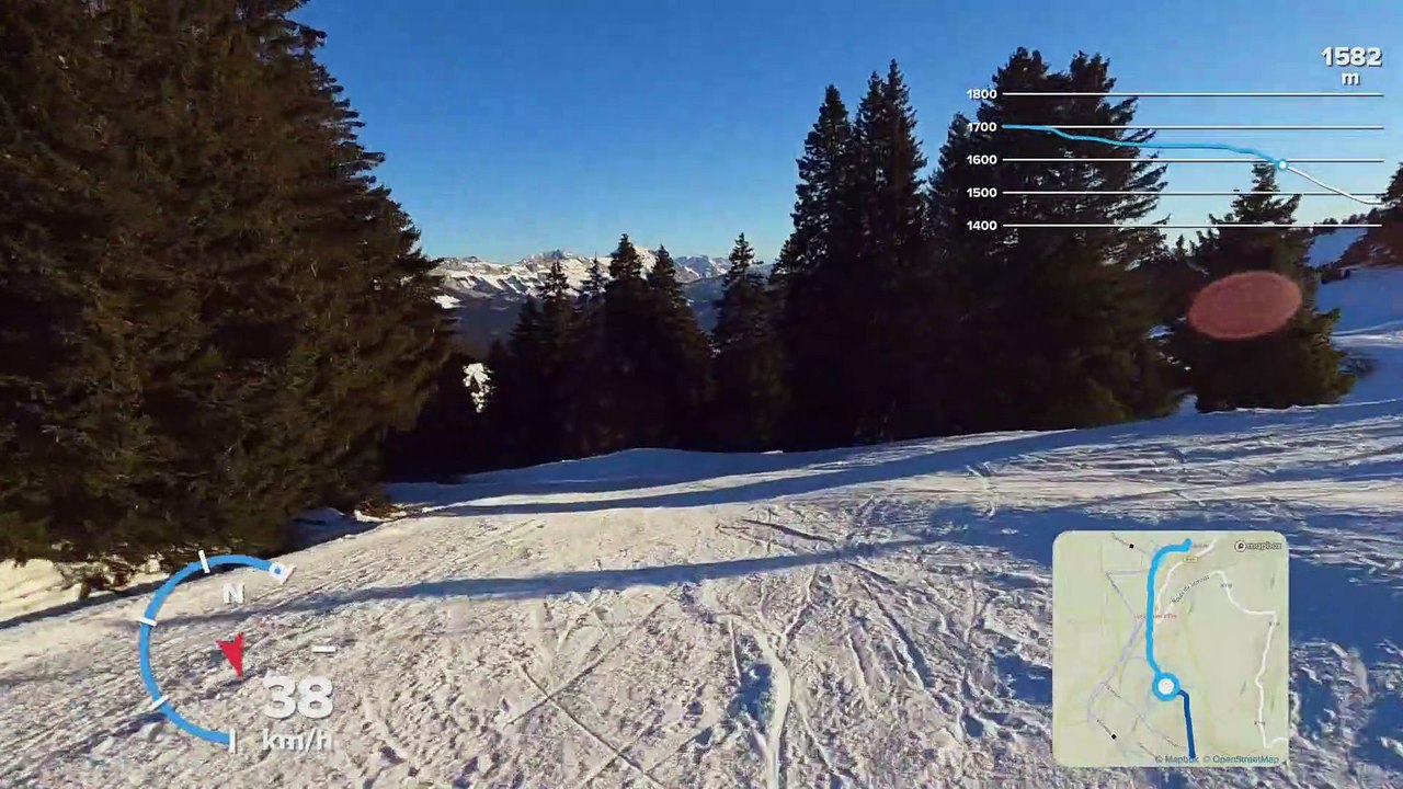 Ski de Rando au Semnoz et superbe coucher de soleil à la fin (24 Janvier 2022)