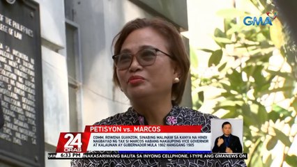 Comm. Rowena Guanzon, sinabing malinaw sa kanya na hindi nagbayad ng tax si Marcos habang nakaupong Vice Governor at kalaunan ay Governor mula 1982 hanggang 1985 | 24 Oras