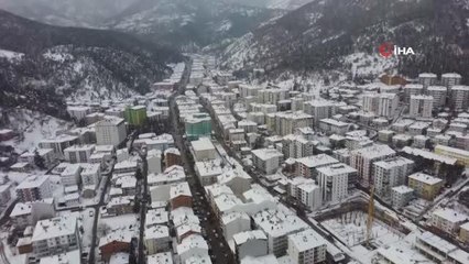 Kızılcahamam'ın eşsiz kar manzaraları havadan görüntülendi