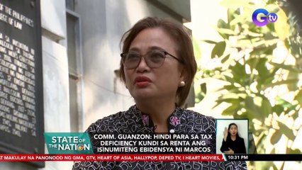 Comm. Guanzon: Hindi para sa tax deficiency kundi sa renta ang isinumiteng ebidensya ni Marcos | SONA