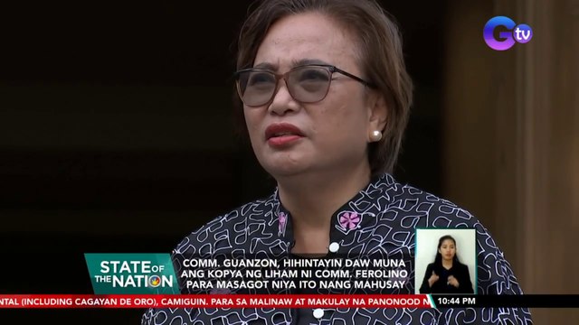 Comm. Guanzon, hihintayin daw muna ang kopya ng liham ni Comm. Ferolino para masagot niya ito nang mahusay | SONA