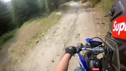 Ce motard fait une rencontre incroyable sur ce chemin