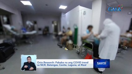 OCTA Research: Pababa na ang COVID trend sa NCR, Batangas, Cavite, Laguna, at Rizal | Saksi