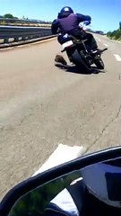 Motorcyclist Loses Prosthetic Leg