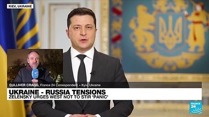 Ukraine leader urges West not to stir 'panic' over Russia tensions