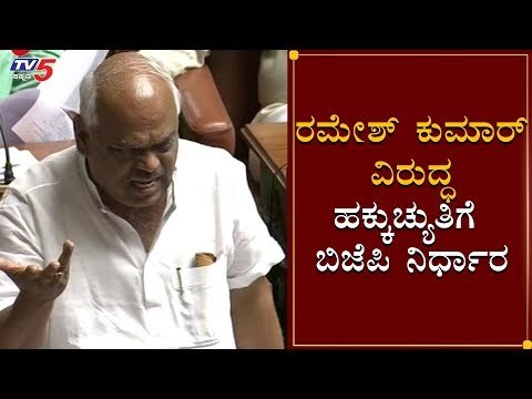 ರಮೇಶ್ ಕುಮಾರ್​ ವಿರುದ್ಧ ಹಕ್ಕುಚ್ಯುತಿಗೆ ಬಿಜೆಪಿ ನಿರ್ಧಾರ | Ramesh Kumar | Sudhakar | TV5 Kannada