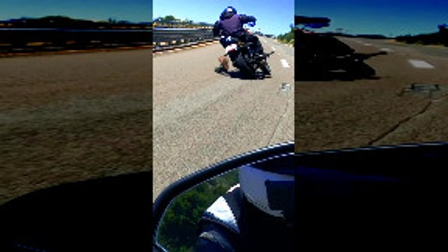 Motorcyclist Loses Prosthetic Leg