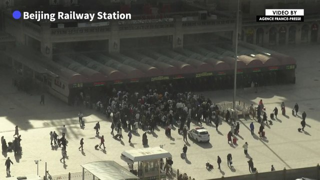 Travelers at Beijing railway station ahead of Chinese New Year