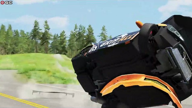 Cars VS BROKEN ROAD - Speed Sports Car Crash - BeamNG Drive