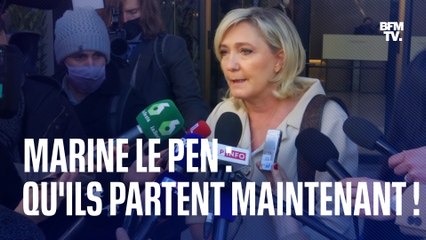 Marine Le Pen demande aux membres du RN tentés par Éric Zemmour de partir "maintenant"