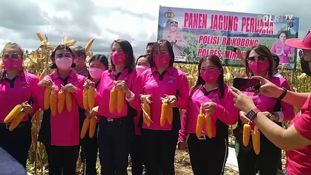 Dukung Pemulihan Ekonomi Nasional, Polres Minahasa berdayakan Petani & Manfaatkan Lahan Tidur dengan Bertanam Jagung