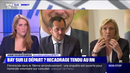 Nicolas Bay (RN) recadré par l'équipe de Marine Le Pen à Madrid