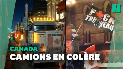 Contre le vaccin obligatoire, des camionneurs manifestent à Ottawa
