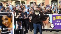 Rubén, hermano de Sara, este sábado, en la concentración que tenido lugar frente al Ayuntamiento de Murcia para reclamar Justicia.