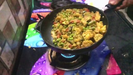 Mixed Veg along with Steamed Eggs