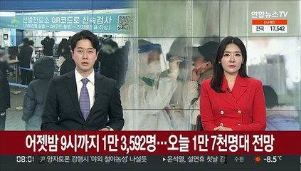 어젯밤 9시까지 1만 3,592명 확진…오늘 1만 7천명대 전망