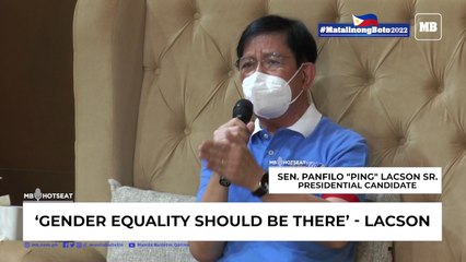 ‘Gender equality should be there’ - Lacson