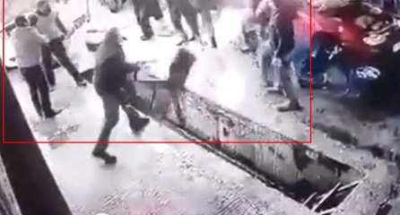 Baba ve oğulları tamirhaneyi levyelerle bastı