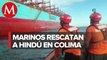 La Secretaría de Marina rescata a una persona hindú en Colima