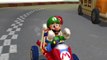 GameCube Gameplay - Mario Kart Double Dash - Mushroom Bridge - Mario and Luigi