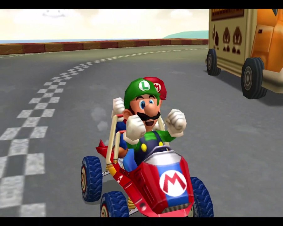 GameCube Gameplay - Mario Kart Double Dash - Mushroom Bridge - Mario and Luigi