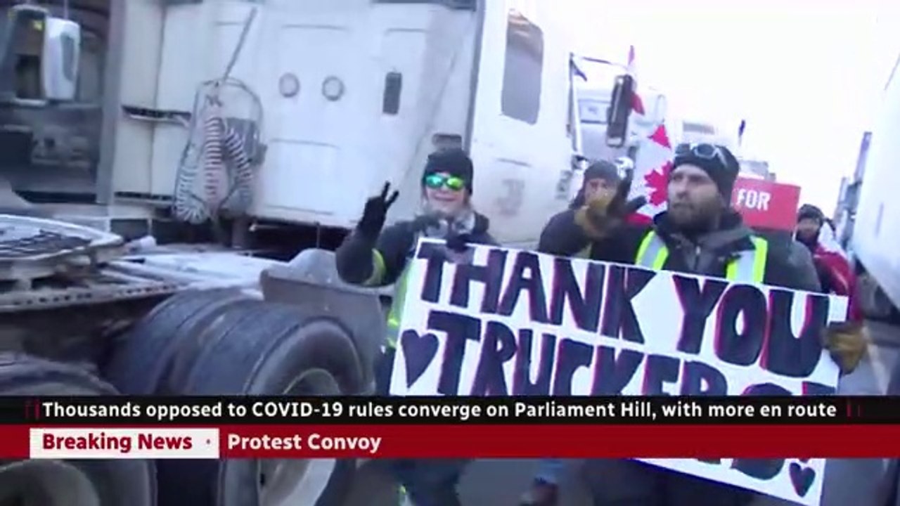 Thousands opposed to COVID-19 rules descend on Parliament Hill 29/1/2022