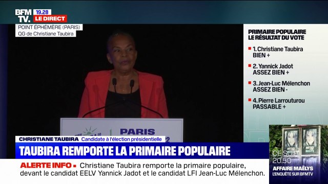 Après sa victoire à la Primaire populaire, Christiane Taubira souhaite une gauche unie et debout