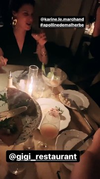 Estelle Denis, séparée de Raymond Domenech, a passé une soirée avec Karine Le Marchand et Apolline de Malherbe.