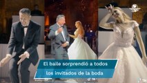 Con trends de TikTok, papá de influencer sorprende al bailar junto ella en su boda y se vuelve vira