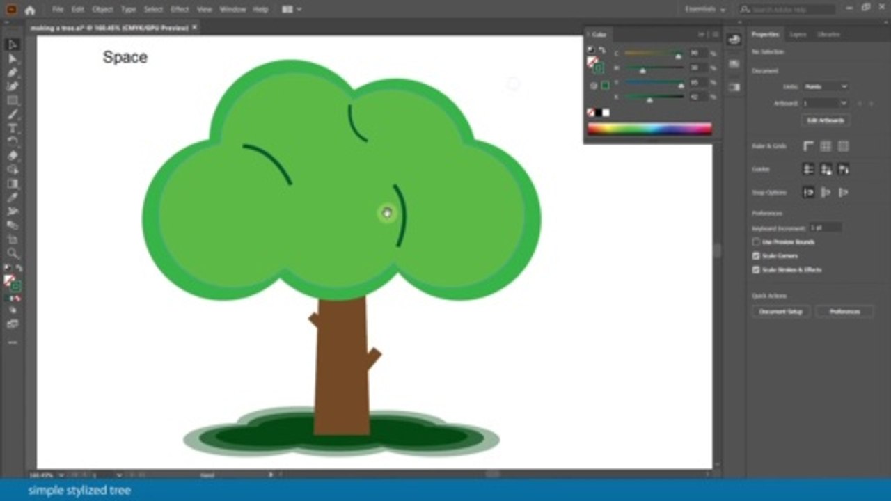 Making a simple tree - Illustrator Tutorial 1