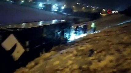 Yolcu otobüsü şarampole uçtu! 3'ü ağır 28 yaralı var