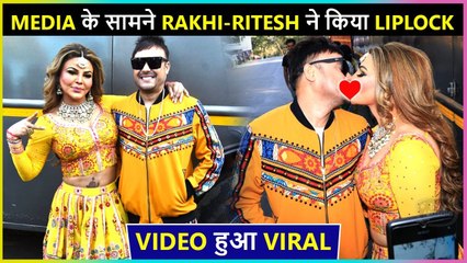 Rakhi Sawant KISSES Hubby Ritesh On Lips In Public | Seen Out Side Bigg Boss 15 Sets | Watch