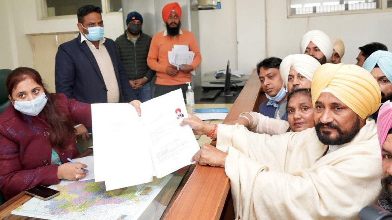 CM Channi files nomination at Bhadaur, contesting on 2 seats