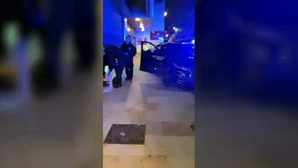 df priory: Footage from a crash outside The Priory Shopping Centre, Dartford on Sunday