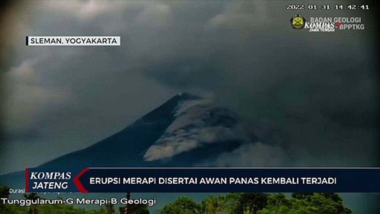 Erupsi Merapi Disertai Awan Panas Kembali Terjadi
