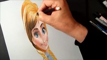 Drawing Anna from Frozen- Trick Art- 3D Illusion