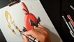 3D Red Bird - Drawing Angry Bird - How to Draw 3D Bird