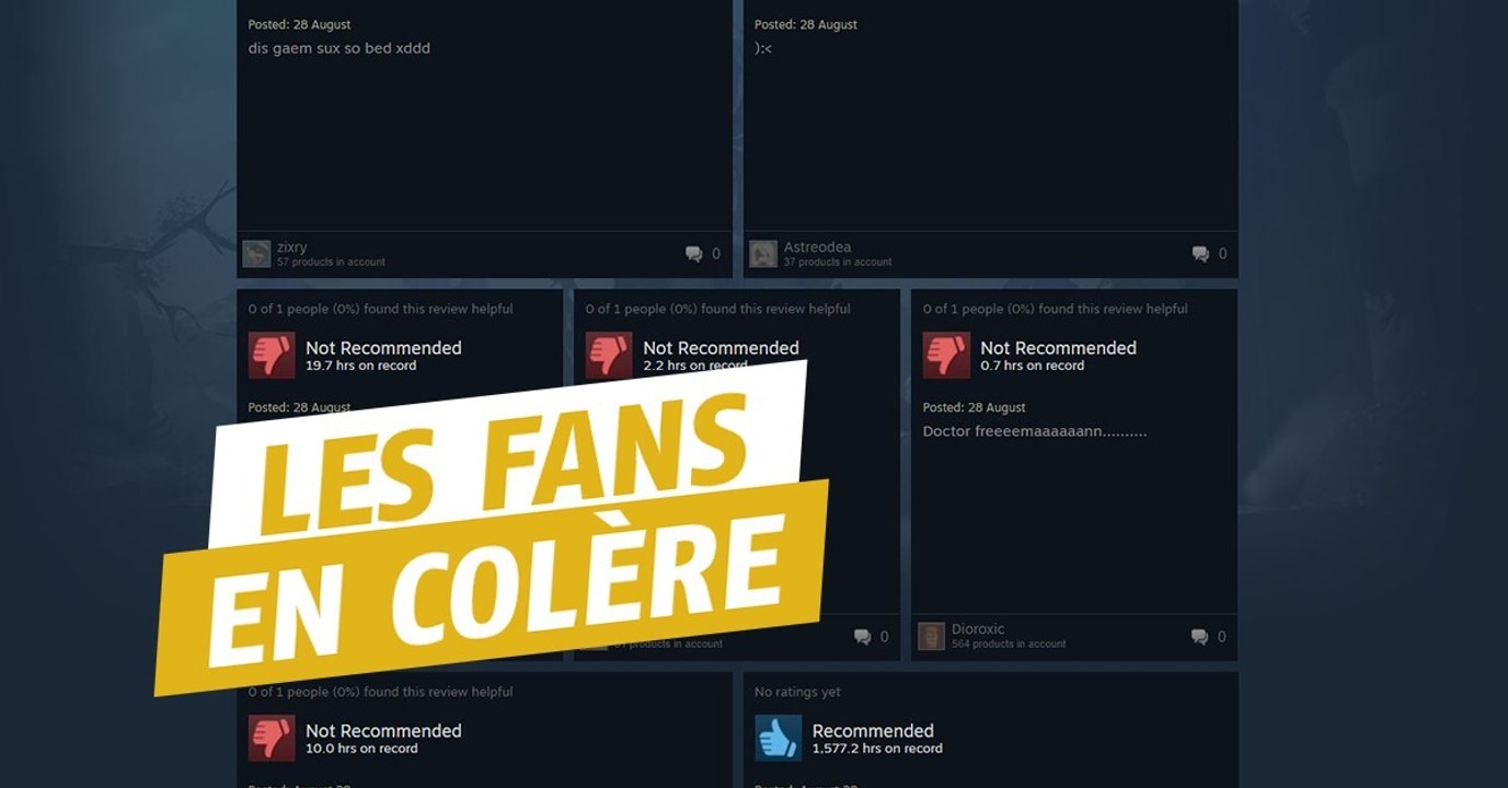 A cause d'un autre jeu, les joueurs détruisent la note steam de DOTA 2