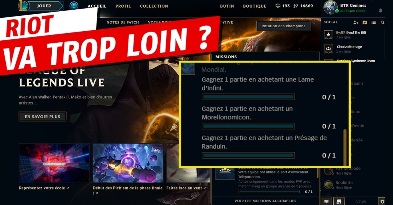 League of Legends : les nouvelles missions sont de plus en plus problématiques pour le jeu