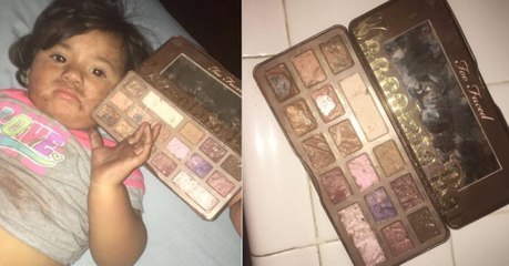 Insolite : sa petite nièce dévore la palette entière de maquillage saveur chocolat !