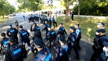 Police move on people camped near National Library