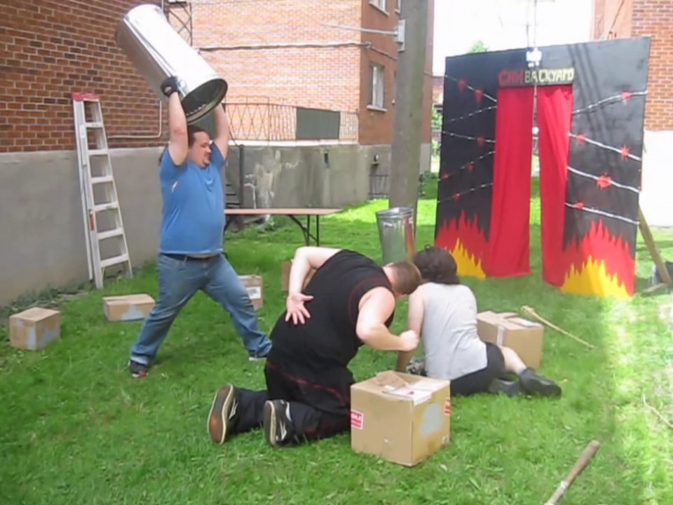 Mystery Box Match - Matt Rage VS Agent Exile VS Devastator - CHW Backyard Wrestling
