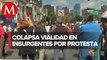 Policías jubilados protestan en avenida Insurgentes de la CdMx