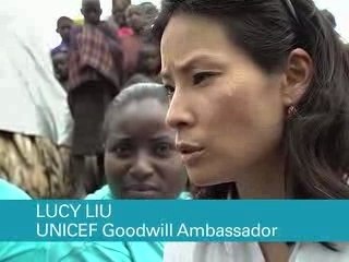 UNICEF Ambassador Lucy Liu visits with victims of the DRC's devastating conflict