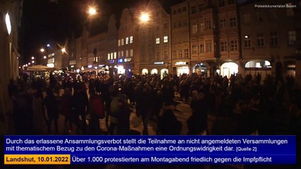 Landshut: 1.000 protestierten friedlich gegen die Impfpflicht | 10.01.2022